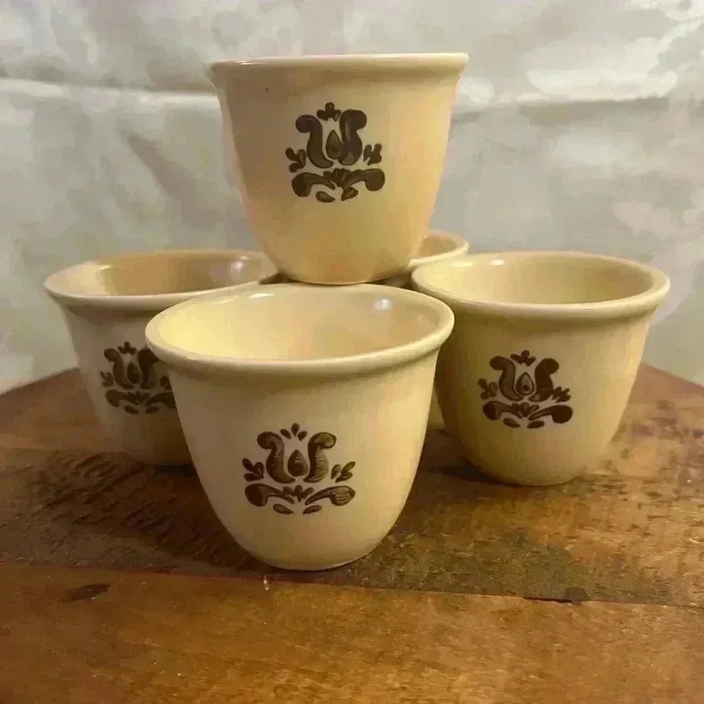 Pfaltzgraff Village Ceramic Cups - 1970s Set of  5